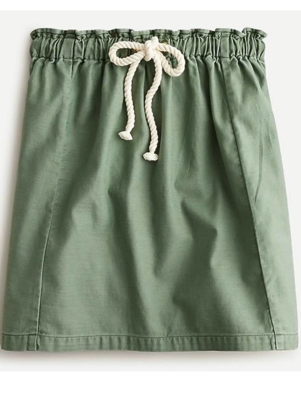 J. Crew Fisherman Green Yacht Rooe Drawstring Paperbag Mini Skirt